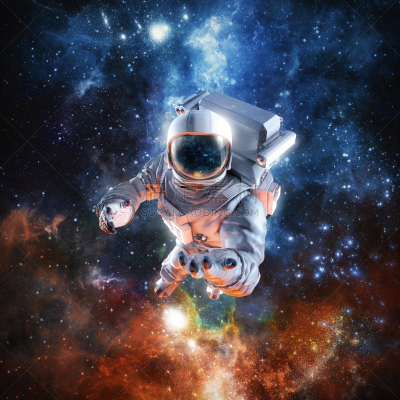星星,理想化的,抵押文件,空间探索,太空服,太空头盔,技术,橙色,探险家,俄罗斯宇航员