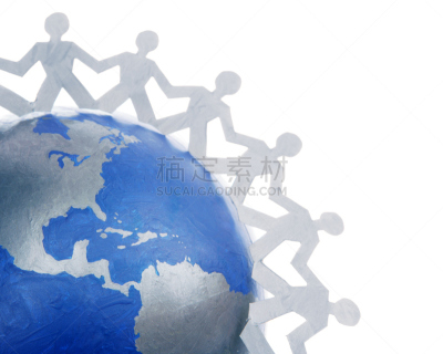 紧迫,白色背景,地球形,团队,成一排,概念和主题,背景分离,人类形象,美术工艺,相伴