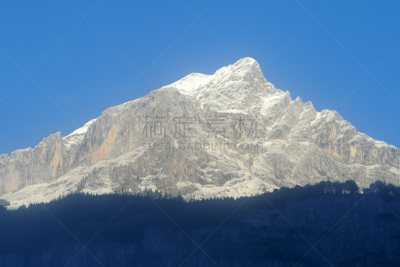 早晨,山,阿尔卑斯山脉,米迪正午峰,奥斯塔山谷,霞慕尼,天空,雪,旅行者,夏天