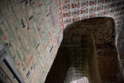 莫高窟,敦煌,甘肃省,中国,墙,大特写,建筑石碑,中国西北部,丝绸之路,美术绘画