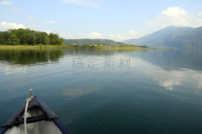 皮船,湖,法国,张伯伦,自然,水平画幅,高视角,无人,户外,岛