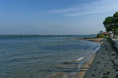 威尼斯礁湖,海滩,海洋,意大利,水,天空,水平画幅,沙子,无人,海港