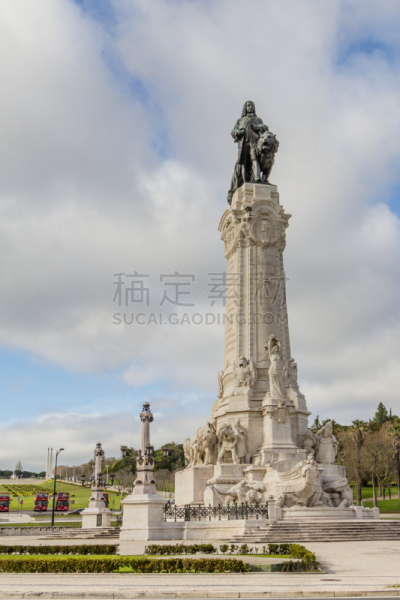 里斯本,彭巴侯爵广场,纪念碑,垂直画幅,建筑,蓝色,欧洲,交通,户外,marquis