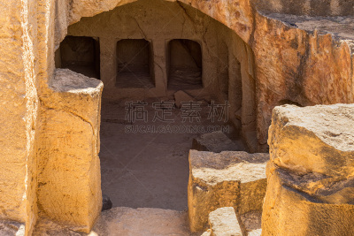 过去,坟墓,帕佛斯,公元前4世纪,纪念碑,塞浦路斯,古老的,古典式,在边上,拆毁的