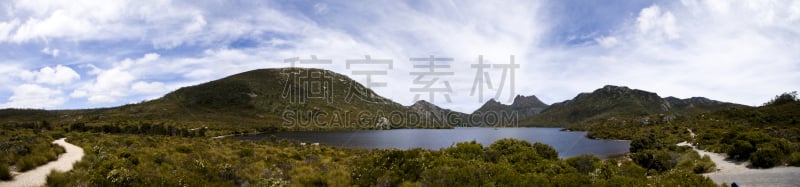 多夫湖,全景,克来尔湖国家公园,可瑞德山,南半球,偏振光,塔斯马尼亚,水,天空,枝繁叶茂