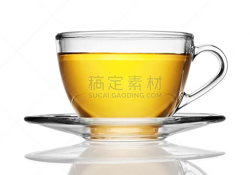 绿茶,茶碟,玻璃,杯,白色,分离着色,花茶,茉莉茶,水平画幅,无人