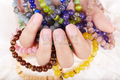 指甲,手,手镯,修指甲,遮罩,米色,色彩鲜艳,美,女人,漆的
