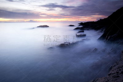 海洋,水,天空,水平画幅,无人,安达曼海,曙暮光,户外,云景,海浪