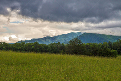 暴风雨,山,烟,地平线,汤逊,格托林伯格,加得斯峡谷,田纳西,阿巴拉契亚山脉,北卡罗来纳