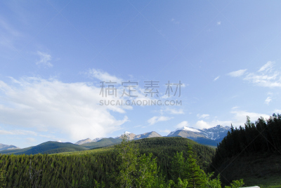 加拿大落基山脉,杰士伯,阿尔伯塔省,地形,加拿大,春天,路,碧玉,天空,水平画幅
