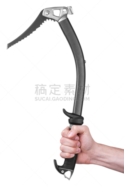 冰镐,白色背景,垂直画幅,银色,雪,无人,职业运动员,金属,安全,小路