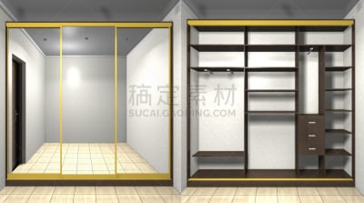 衣柜,塞满了的,推拉门,里面,褐色,家具,水平画幅,墙,无人,柜子