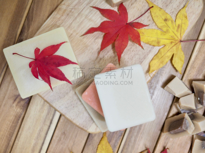 肥皂,自然,枫叶,秋天,多样,美,芳香的,水平画幅,熏香,健康