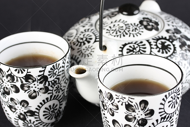 茶,茶壶,瓷器,水平画幅,无人,茶杯,饮料,杯,摄影