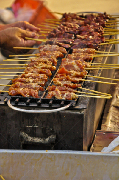 炊具,烧烤猪肉,泰国,热狗店,熏鸡,快餐车,烧烤鸡,烤鸡,方便食品,炸鸡