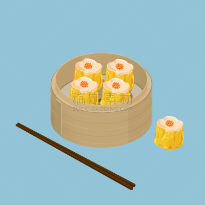 饺子,点心,绘画插图,烧卖,中国茶,蒸锅,篮子,清新,食品,蒸菜