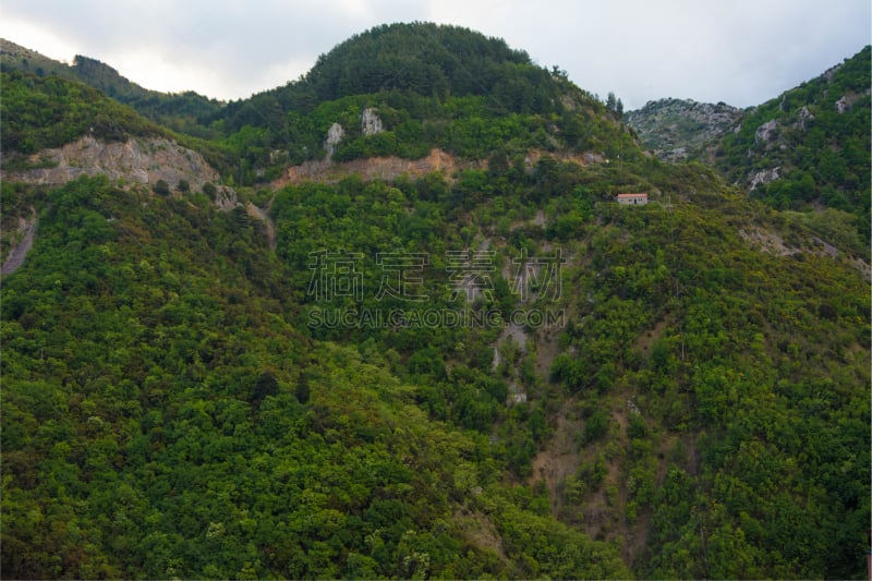 希腊,纪念碑,天空,褐色,水平画幅,山,银色,麦森尼亚,夏天