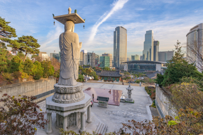 市区,首尔,城市,城市天际线,寺庙,韩国,水平画幅,建筑,夜晚,无人