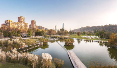 城市天际线,全景,圣地亚哥德古巴,智利,比岑特纳日哦公园,城市生活,公园,圣地亚哥 ,现代,池塘