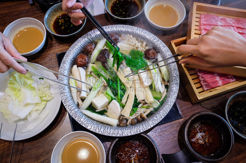 涮涮锅,寿喜烧,神户,酱油,水平画幅,豆腐,肉,清新,牛肉,蔬菜