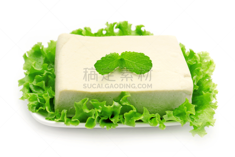 豆腐,白色,白色背景,凝乳酪,水平画幅,素食,无人,传统,生食,烹调