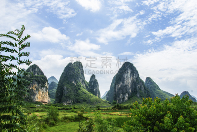 喀斯特,山脉,风景,法明顿山,桂林山水,天空,水平画幅,高视角,林区,岩层