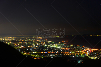 夜晚,美,水平画幅,旅行者,户外,都市风景,海滩,相模湾,城镇,照明设备
