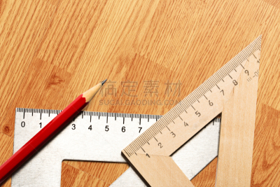 设备用品,白色背景,厘米,水平画幅,几何形状,铅笔,尺,钢铁,建筑业,红色