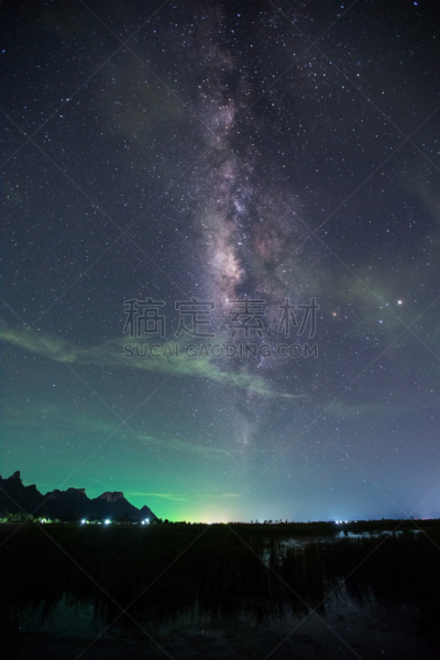 泰国,银河系,垂直画幅,天空,星系,夜晚,无人,科学,星云,genghis khan