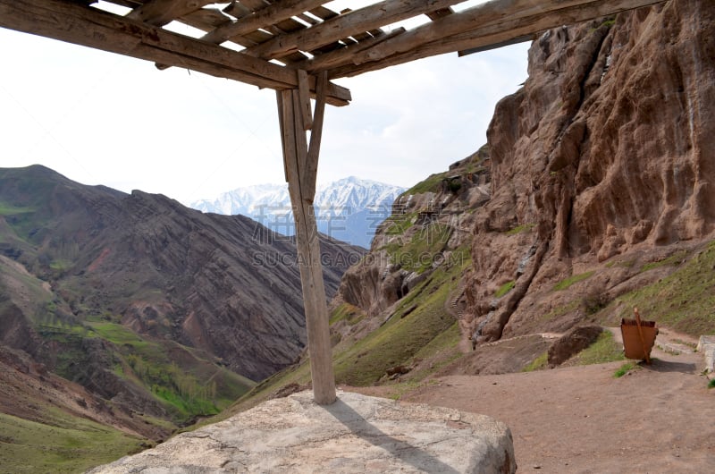 elburz mountains,伊朗,城堡,旅游目的地,水平画幅,地形,雪,无人,全景,户外