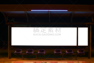 布告栏,空白的,边框,水平画幅,夜晚,消息,无人,太空,户外,公共汽车站