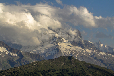 勃朗峰,天空,风,库尔马耶乌尔,水平画幅,雪,高级定制服装,无人,迷迪,巨大的