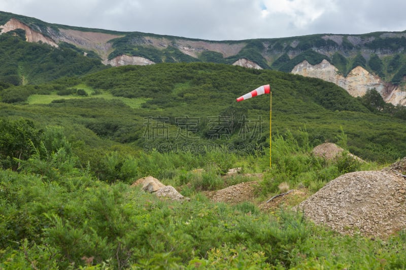 间歇泉谷,直升机停机坪,布林斯通山,堪察加半岛,温泉,熔岩,在下面,水平画幅,夏天,户外