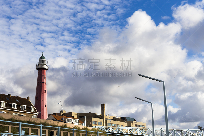 灯塔楼,荷兰,斯海弗宁恩,海牙,黄昏,时间,天空,水平画幅,无人,古老的