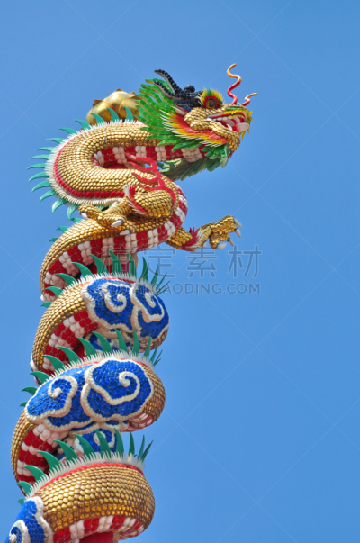 龙,雕像,chinese temple dog,中国龙,风水,犹太教会堂,垂直画幅,天空,美,新加坡