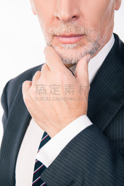 络腮胡子,男商人,灰发,手托下巴,讲师,导演,垂直画幅,办公室,领导能力,智慧