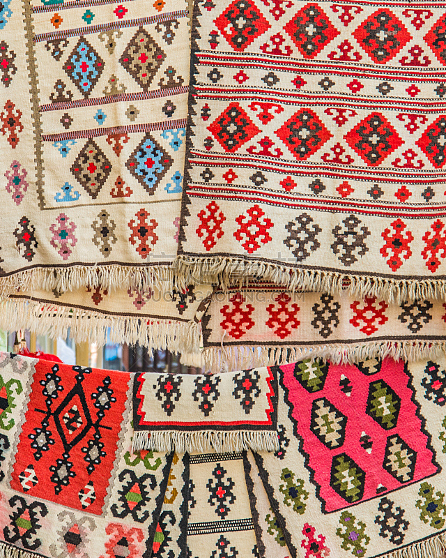 地毯,传统,垂直画幅,式样,形状,无人,方形画幅,甜食,阿尔巴尼亚,红色
