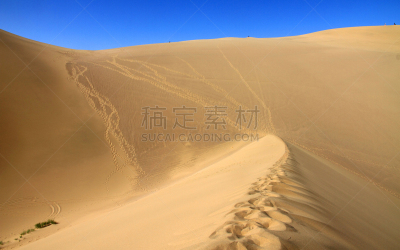 敦煌,沙漠,鸣沙山,天空,水平画幅,沙子,无人,蓝色,户外,干旱地带