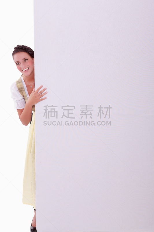 紧身连衣裙,在之后,青年女人,墙,垂直画幅,美,留白,注视镜头,纺织品,啤酒节