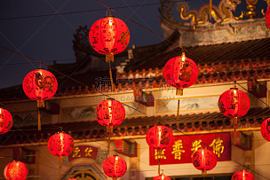 中国灯笼,红色,寺庙,前面,chinese temple dog,灯笼,春节,上海,灯,中国元宵节