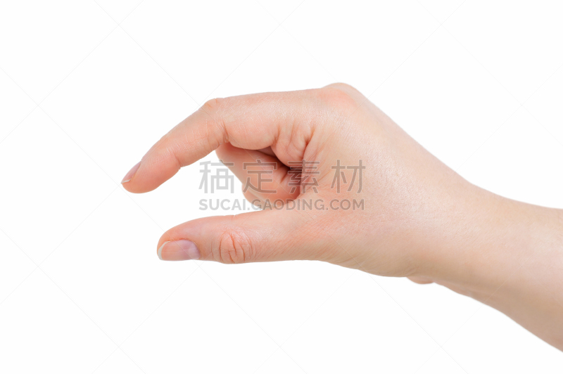 手势语,钉子,空的,背景分离,一个人,女人,拇指,拿着,完美,仅一个女人