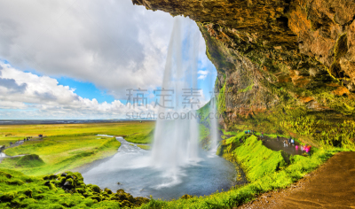 seljalandsfoss waterfall,冰岛国,瀑布,宏伟,南,风景,地形,彩虹,徒步旅行,小溪