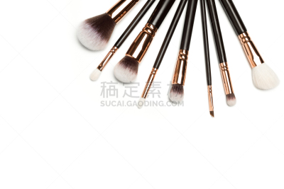 扑面粉,化妆刷,化妆用品,商品,白色背景,画笔,彩妆,分离着色,布置,覆盖