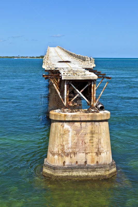 古老的,bahia honda key,铁路桥,垂直画幅,美,巴伊亚宏达州立公园,大西洋,湿,交通,户外