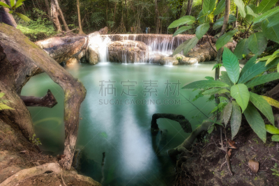 爱侣湾瀑布,热带雨林,水,纯净,沼泽,异国情调,戏剧性的景观,热带气候,风景,北碧