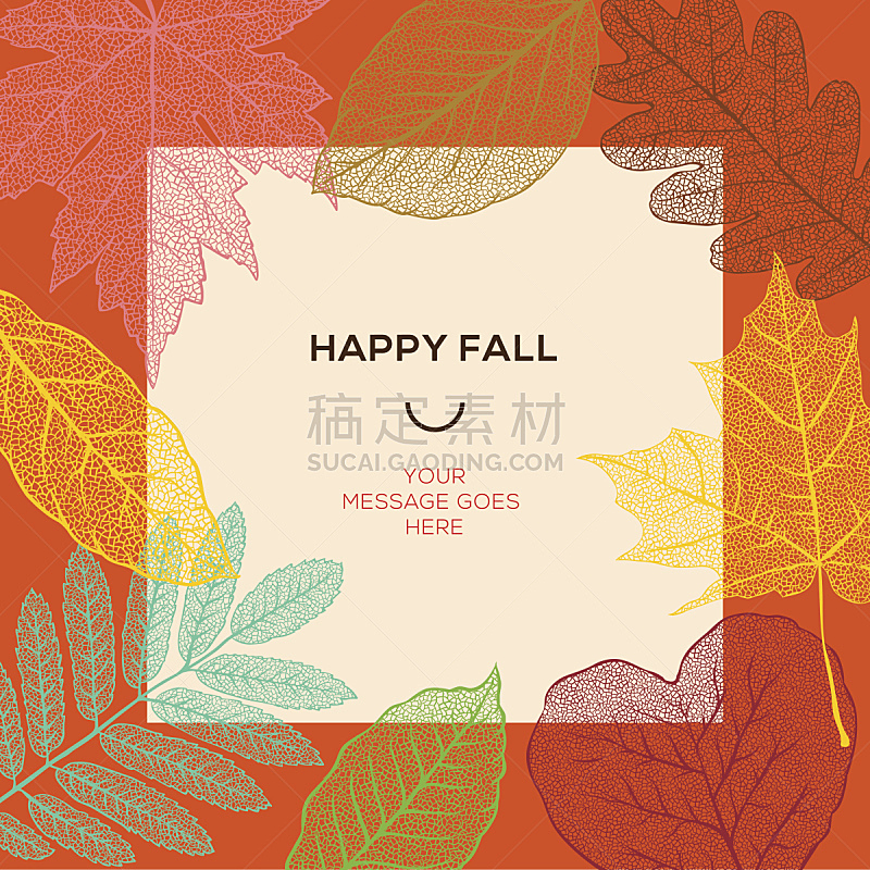 秋天,叶子,文字,简单,模板,幸福,边框,干花,绘画插图,干的