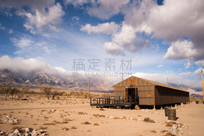 国内著名景点,建筑外部,加利福尼亚,加利福尼亚内华达山脉,扣押日裔美国人,因约国家森林公园,国家公园,水平画幅,无人,泥土