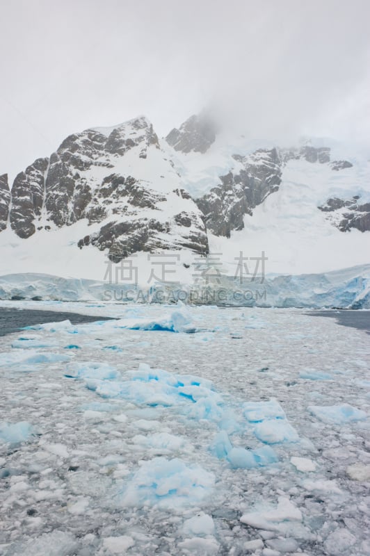 冰,海洋,利马水道,南极半岛,南极,垂直画幅,水,暴风雨,气候,山