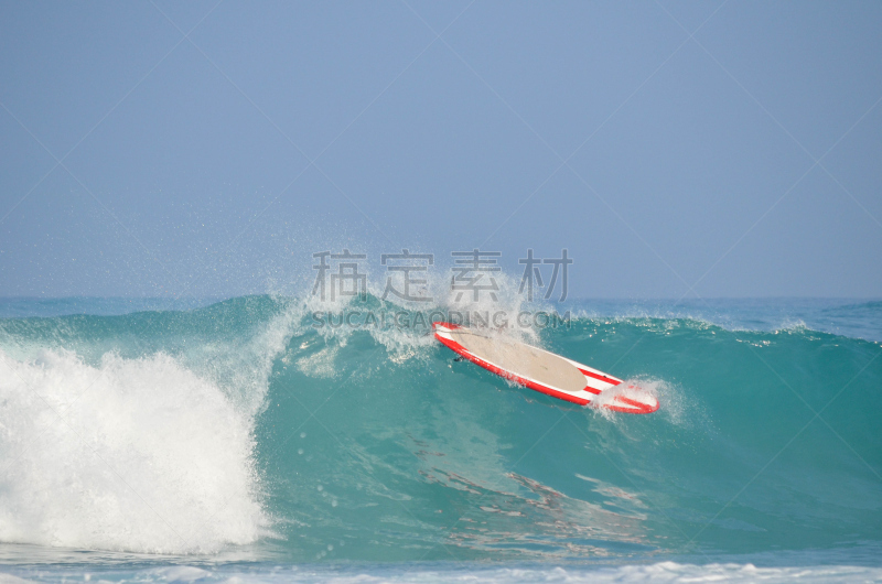 美国,水平画幅,无人,太平洋岛屿,夏威夷大岛,冲浪板,桨叶式冲浪板,海洋,波浪,海浪