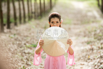 女人,泰国,奥黛,越南,女孩,注视镜头,名声,传统服装,美,幸福